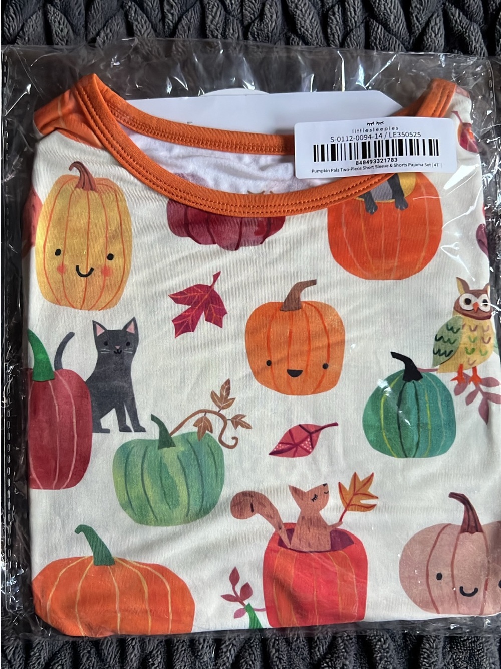 Little Sleepies pumpkin pals Orange & Green Pumpkin Print Pajama Set